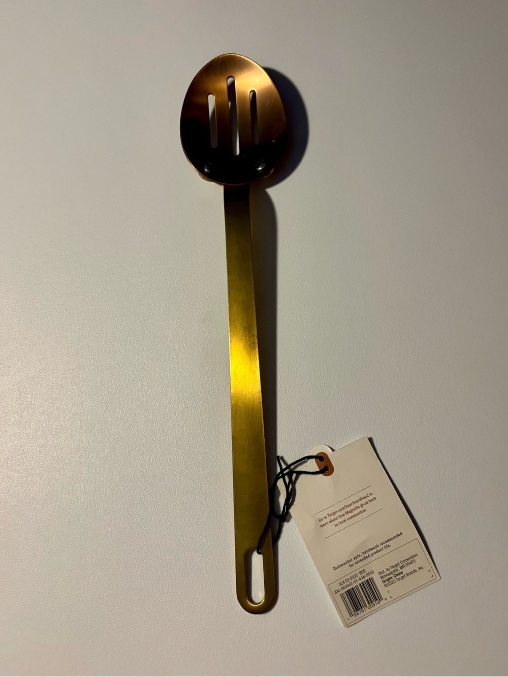 Hearth & Hand Magnolia Brass Gold Slotted Serving Spoon NWT Storage Wear